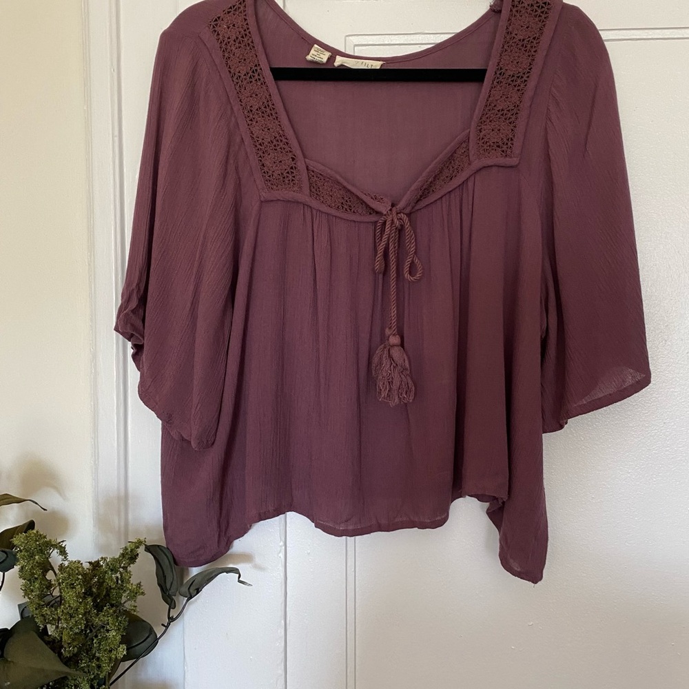 Full Tilt Cropped Boho Top, Sz S